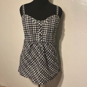Gingham Babydoll Top
